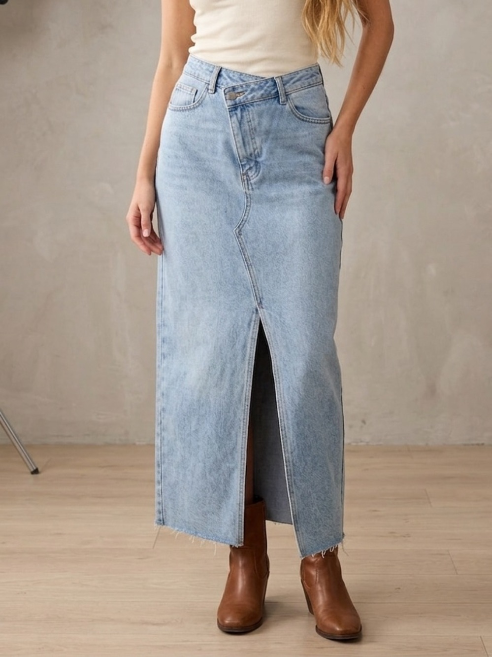 Blue Denim Jean maxi skirt